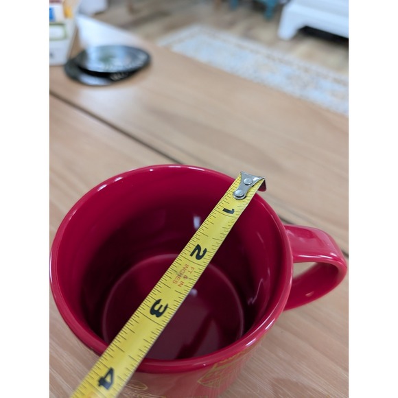 STARBUCKS 2015 Red Christmas Holiday Coffee Mug Cup Gold Ornaments - Picture 4 of 5